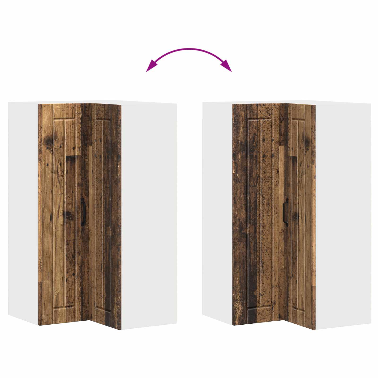 Zidni kutni ormar Lucca Staro drvo 57 x 57 x 100 cm