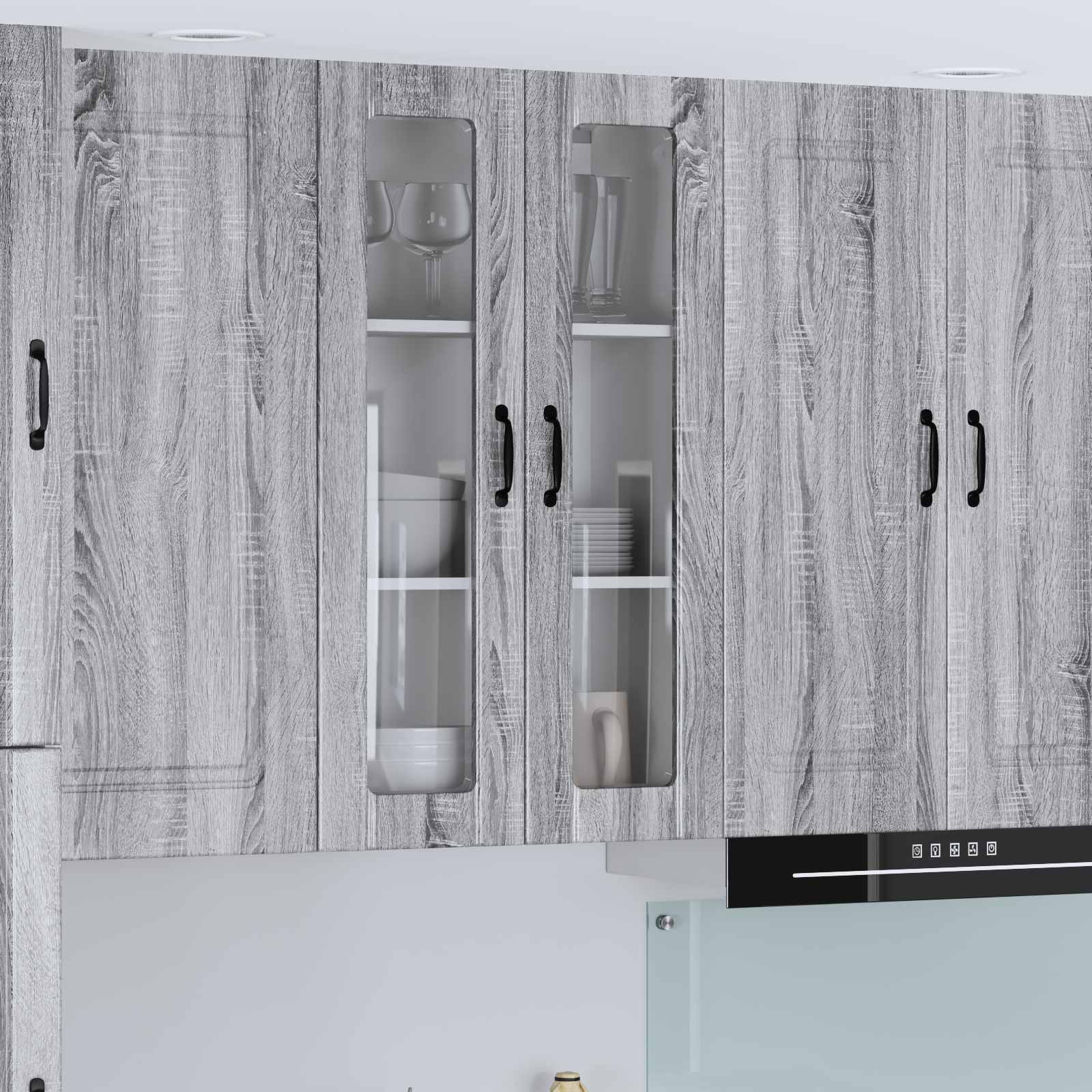 Zidni stakleni ormarić Lucca Siva sonoma 60 x 31 x 100 cm