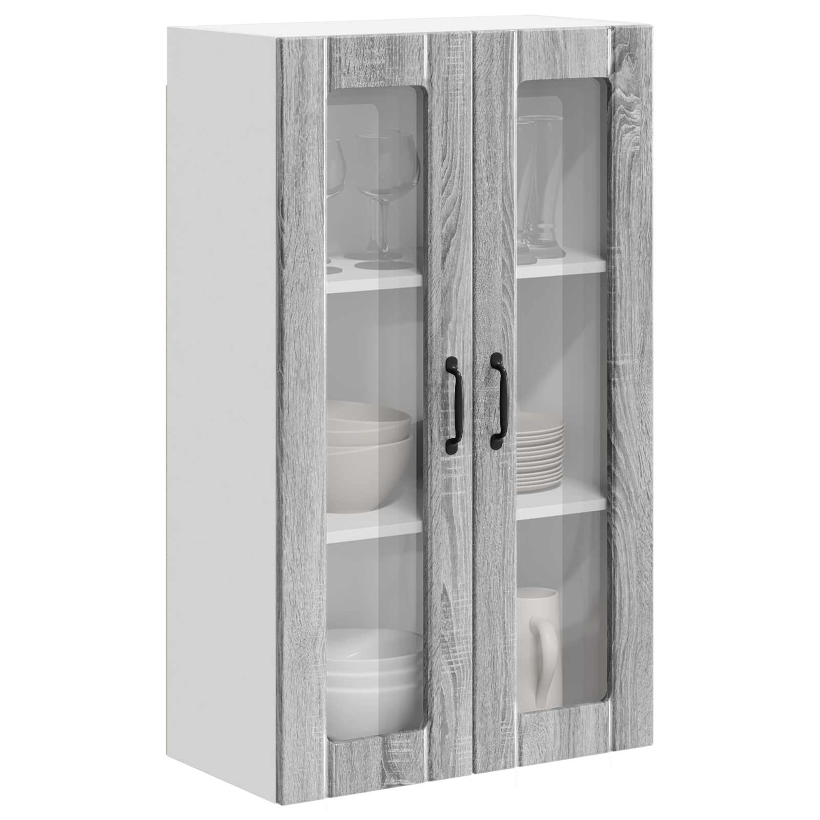 Zidni stakleni ormarić Lucca Siva sonoma 60 x 31 x 100 cm