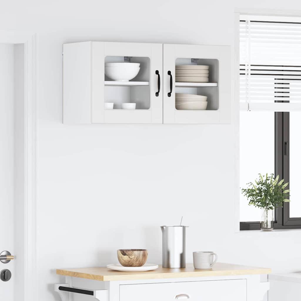 Zidni stakleni ormarić 2 pcs Bijelo 40 x 31 x 40 cm