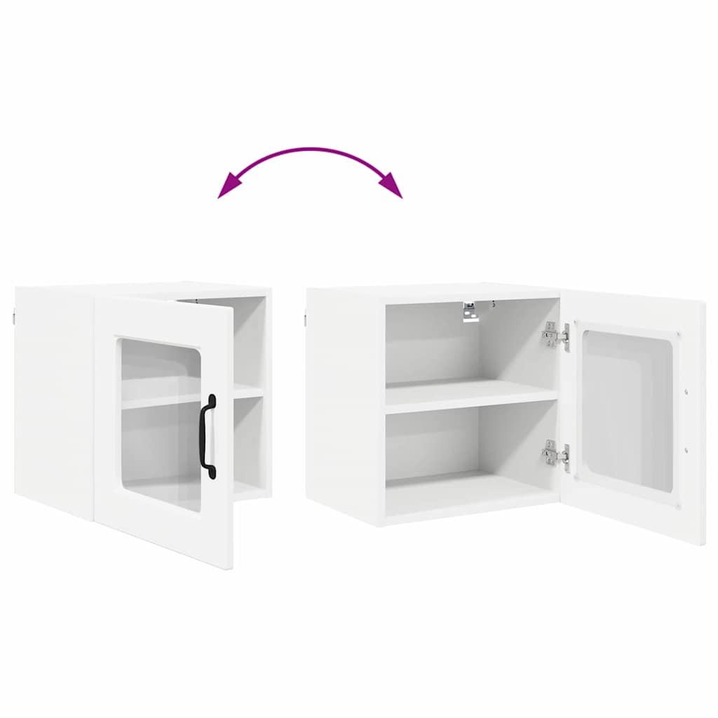 Zidni stakleni ormarić 2 pcs Bijelo 40 x 31 x 40 cm