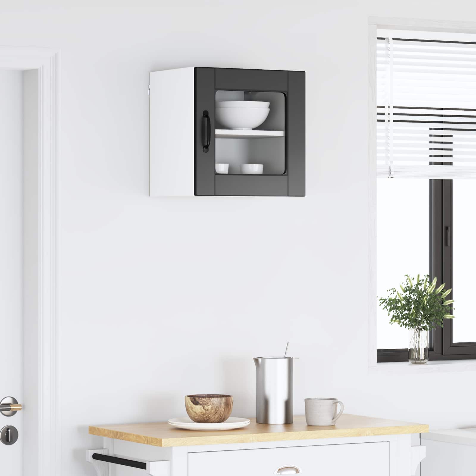 Zidni stakleni ormarić Crna 40 x 31 x 40 cm Konstruirano drvo