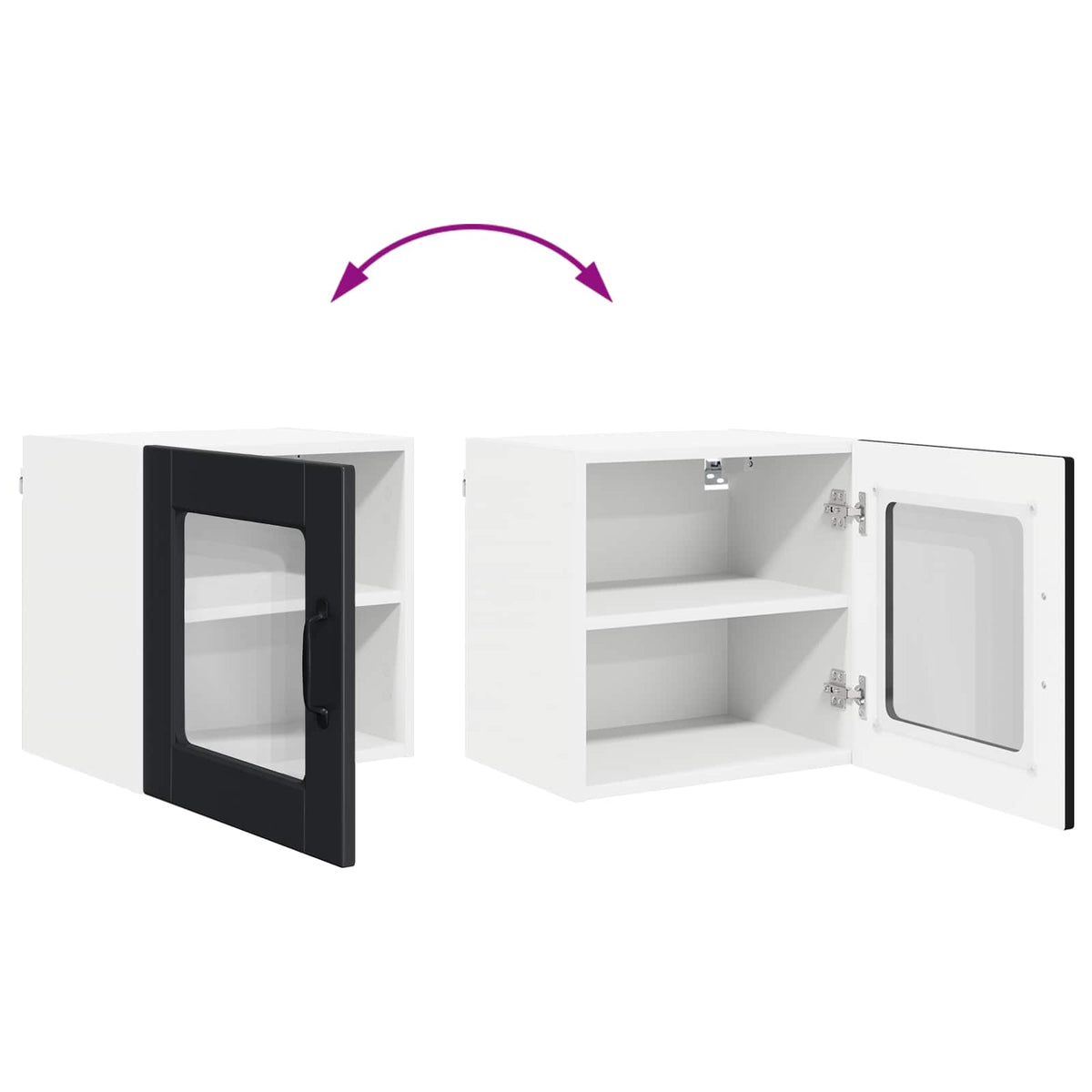 Zidni stakleni ormarić Crna 40 x 31 x 40 cm Konstruirano drvo