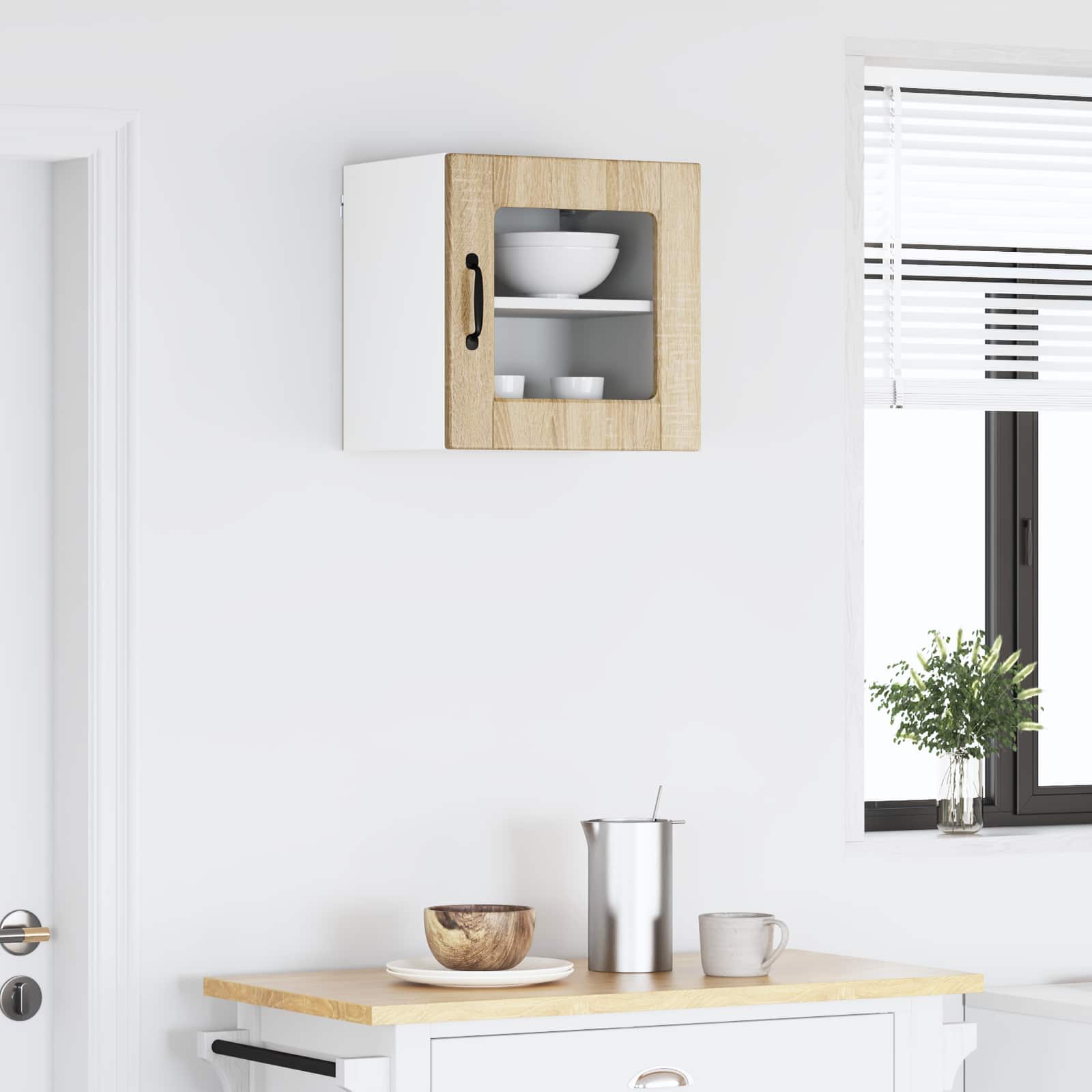 Zidni stakleni ormarić Sonoma hrast 40 x 31 x 40 cm