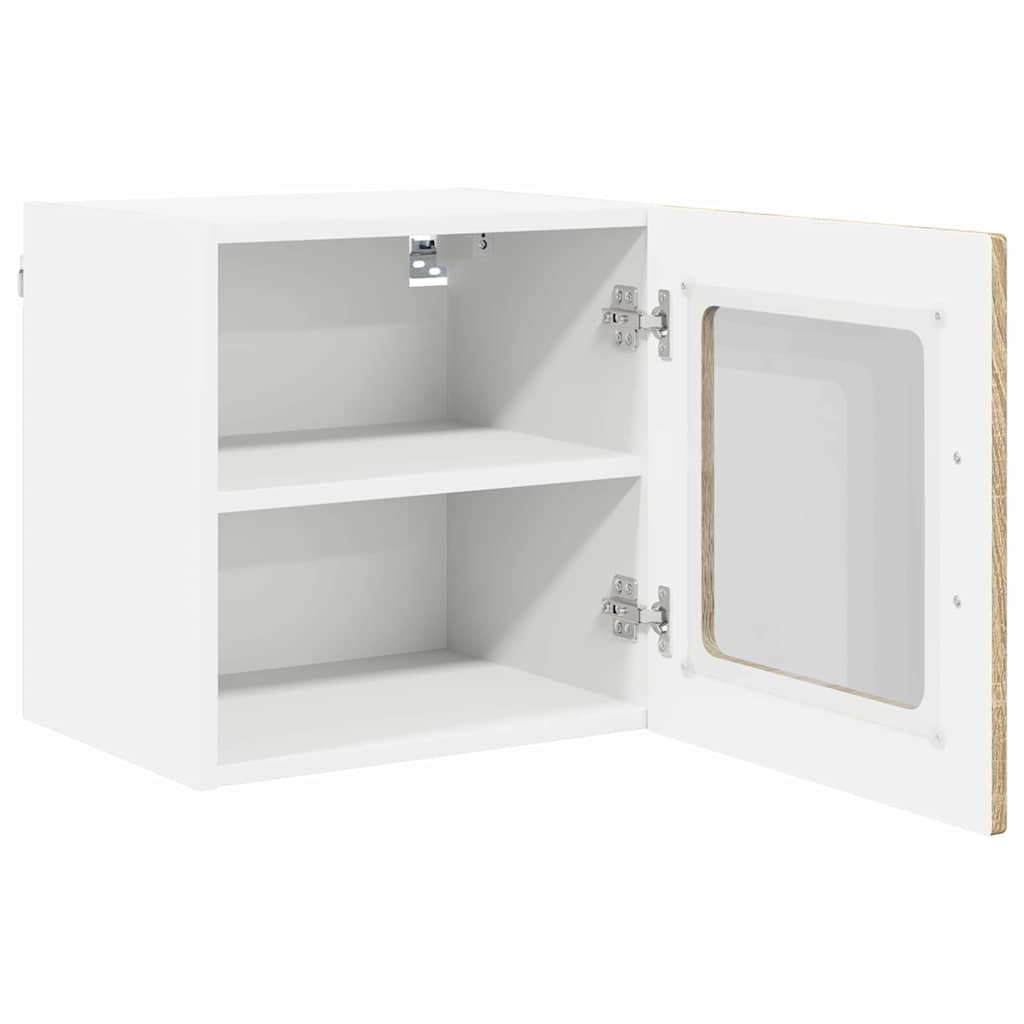Zidni stakleni ormarić 2 pcs Sonoma hrast 40 x 31 x 40 cm