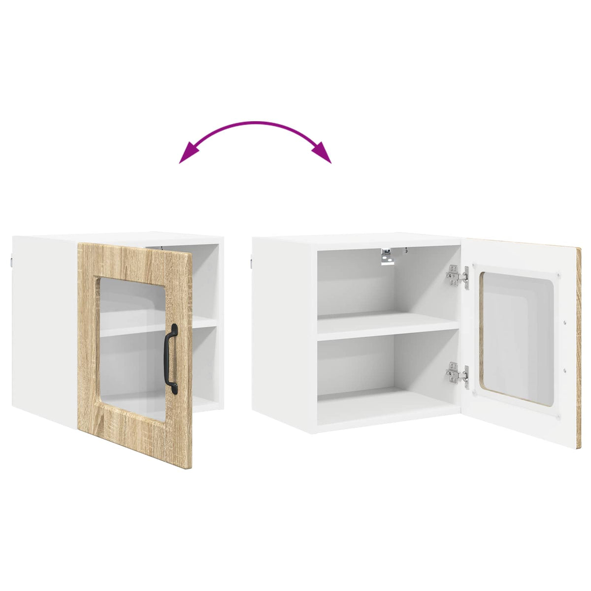 Zidni stakleni ormarić 2 pcs Sonoma hrast 40 x 31 x 40 cm