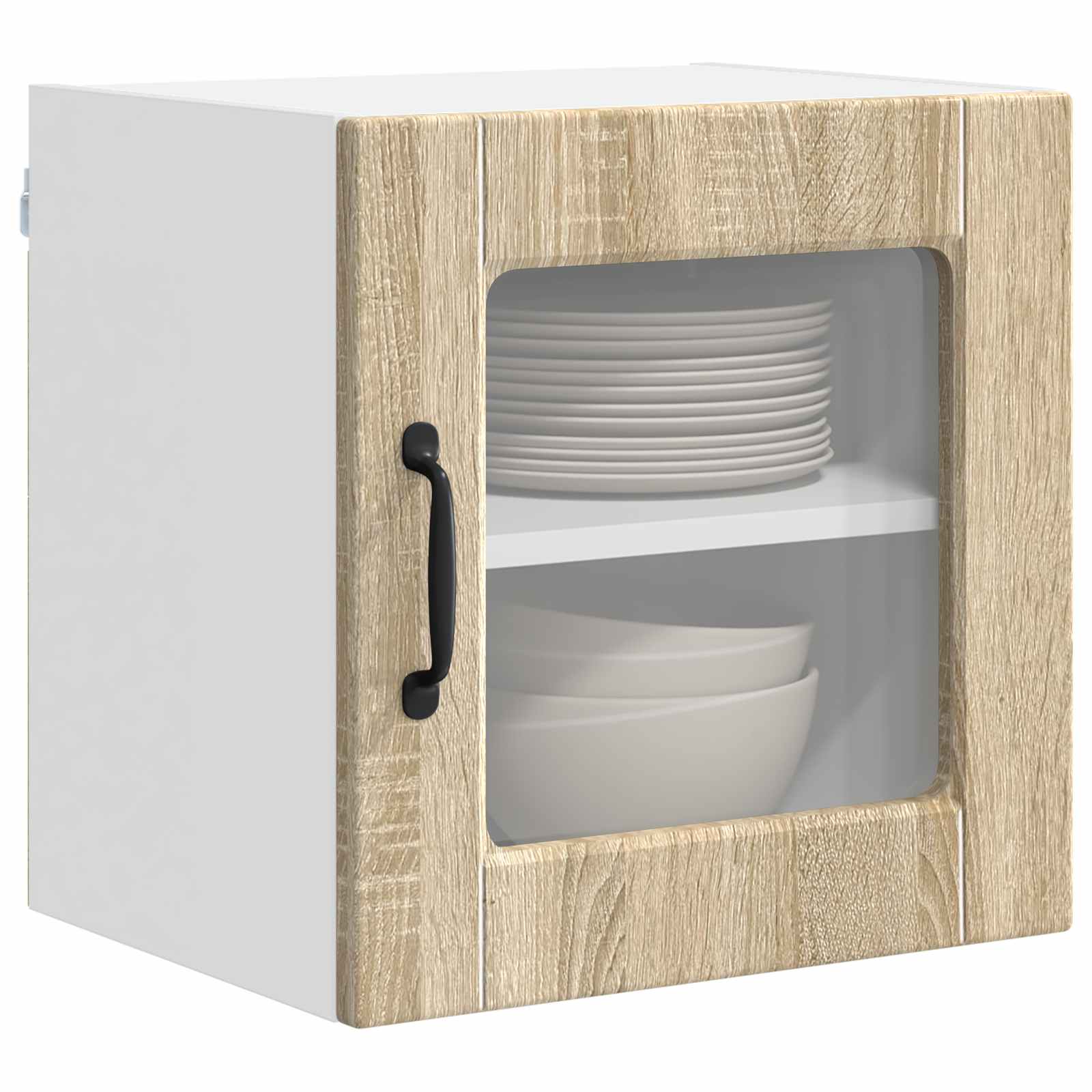 Zidni stakleni ormarić 2 pcs Sonoma hrast 40 x 31 x 40 cm