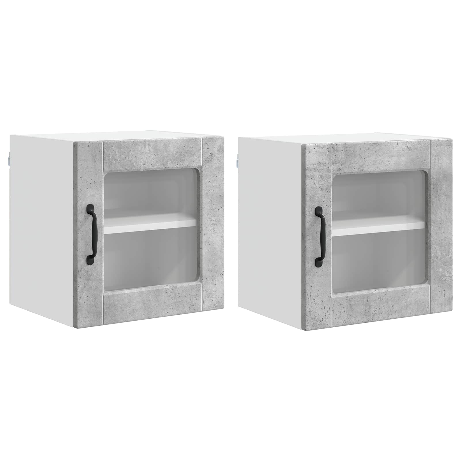 Zidni stakleni ormarić 2 pcs Betonski sivi 40 x 31 x 40 cm
