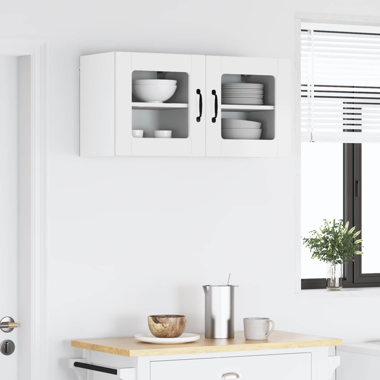 Zidni stakleni ormarić 2 pcs Visoki sjaj bijela 40 x 31 x 40 cm