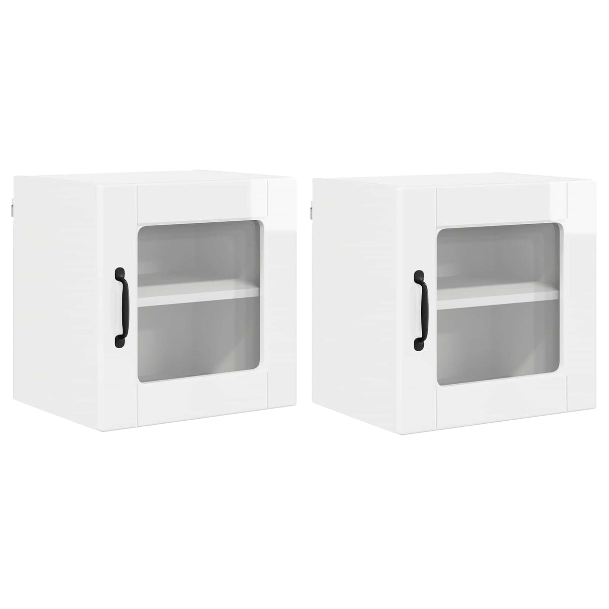 Zidni stakleni ormarić 2 pcs Visoki sjaj bijela 40 x 31 x 40 cm