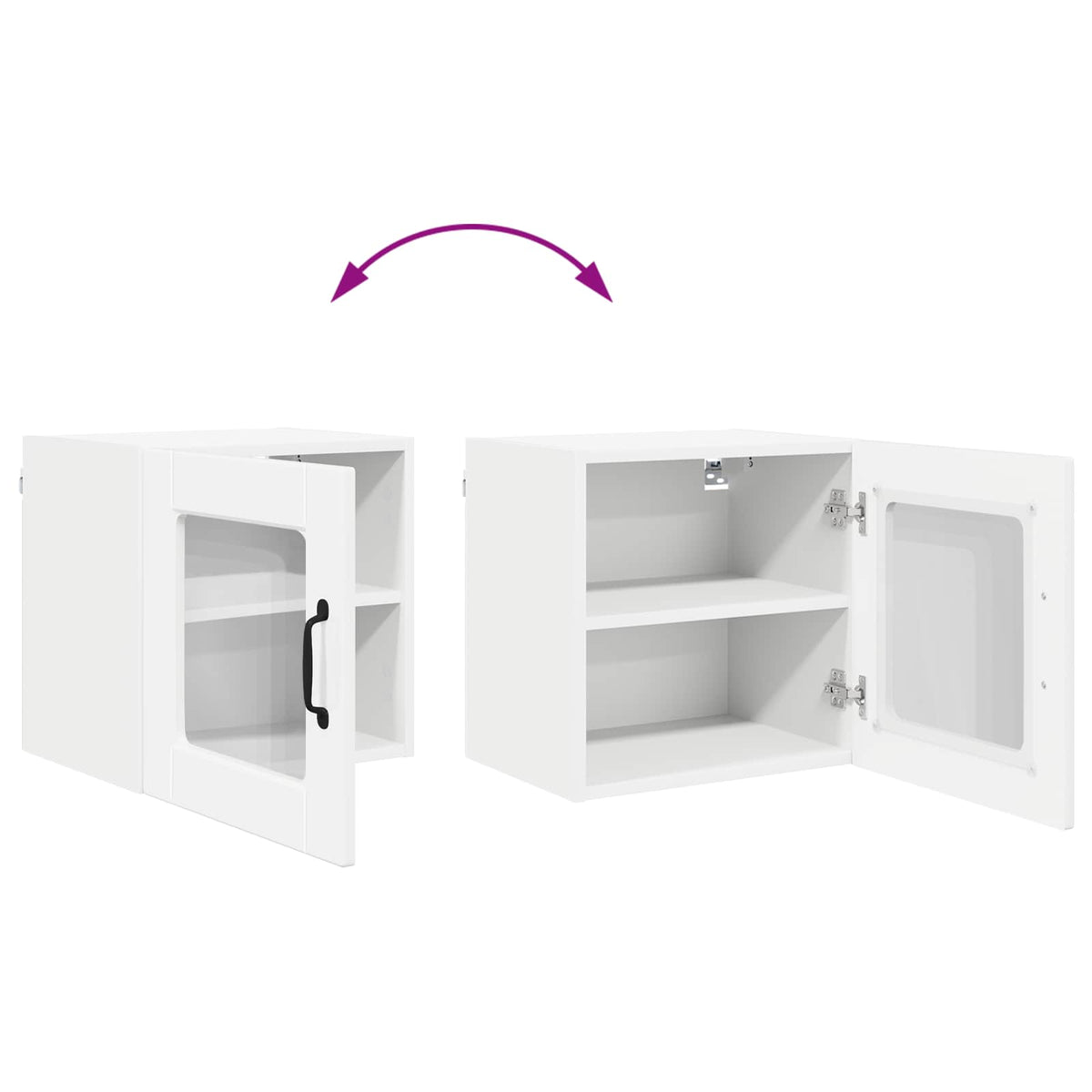 Zidni stakleni ormarić 2 pcs Visoki sjaj bijela 40 x 31 x 40 cm