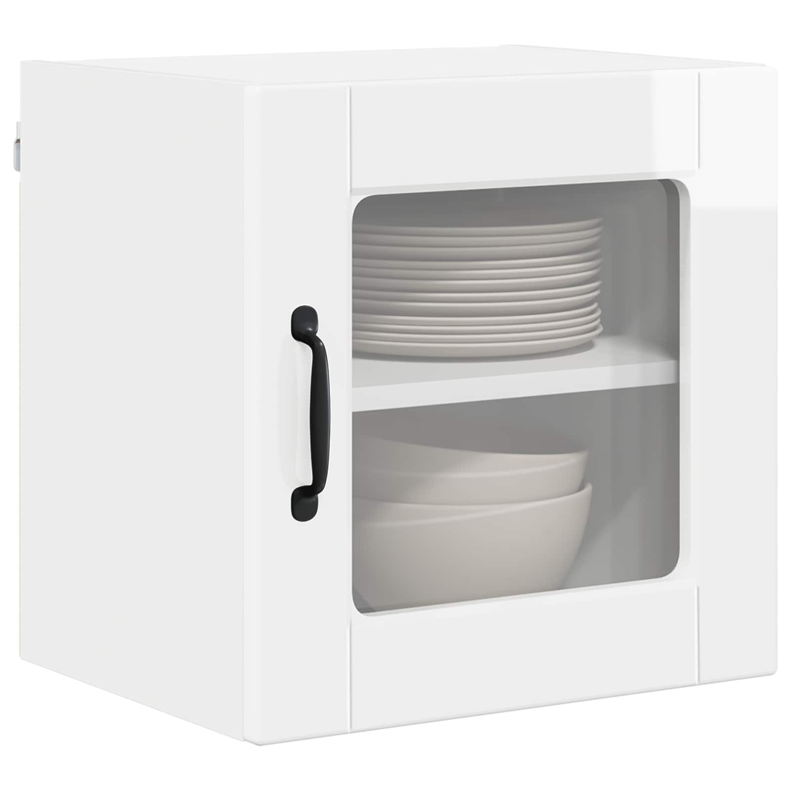 Zidni stakleni ormarić 2 pcs Visoki sjaj bijela 40 x 31 x 40 cm