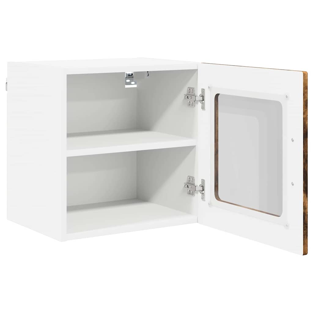 Zidni stakleni ormarić 2 pcs Dimljeni hrast 40 x 31 x 40 cm