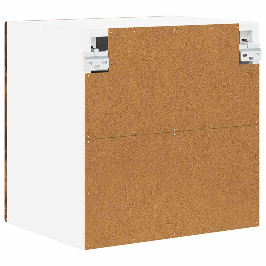 Zidni stakleni ormarić 2 pcs Dimljeni hrast 40 x 31 x 40 cm