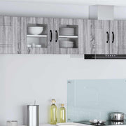 Zidni stakleni ormarić 2 pcs Siva Sonoma 40 x 31 x 40 cm