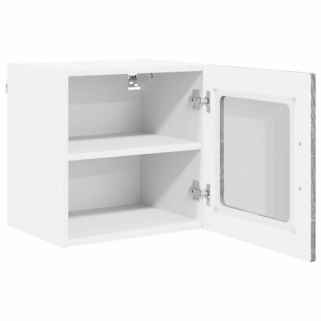 Zidni stakleni ormarić 2 pcs Siva Sonoma 40 x 31 x 40 cm