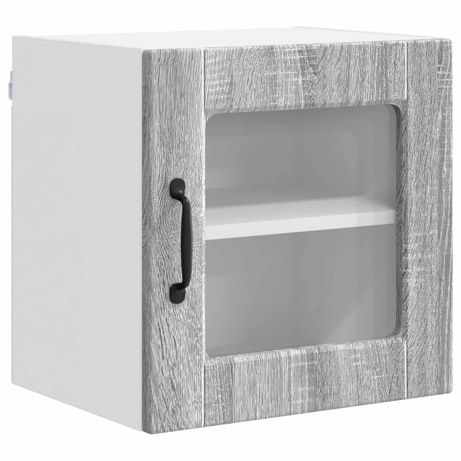 Zidni stakleni ormarić 2 pcs Siva Sonoma 40 x 31 x 40 cm