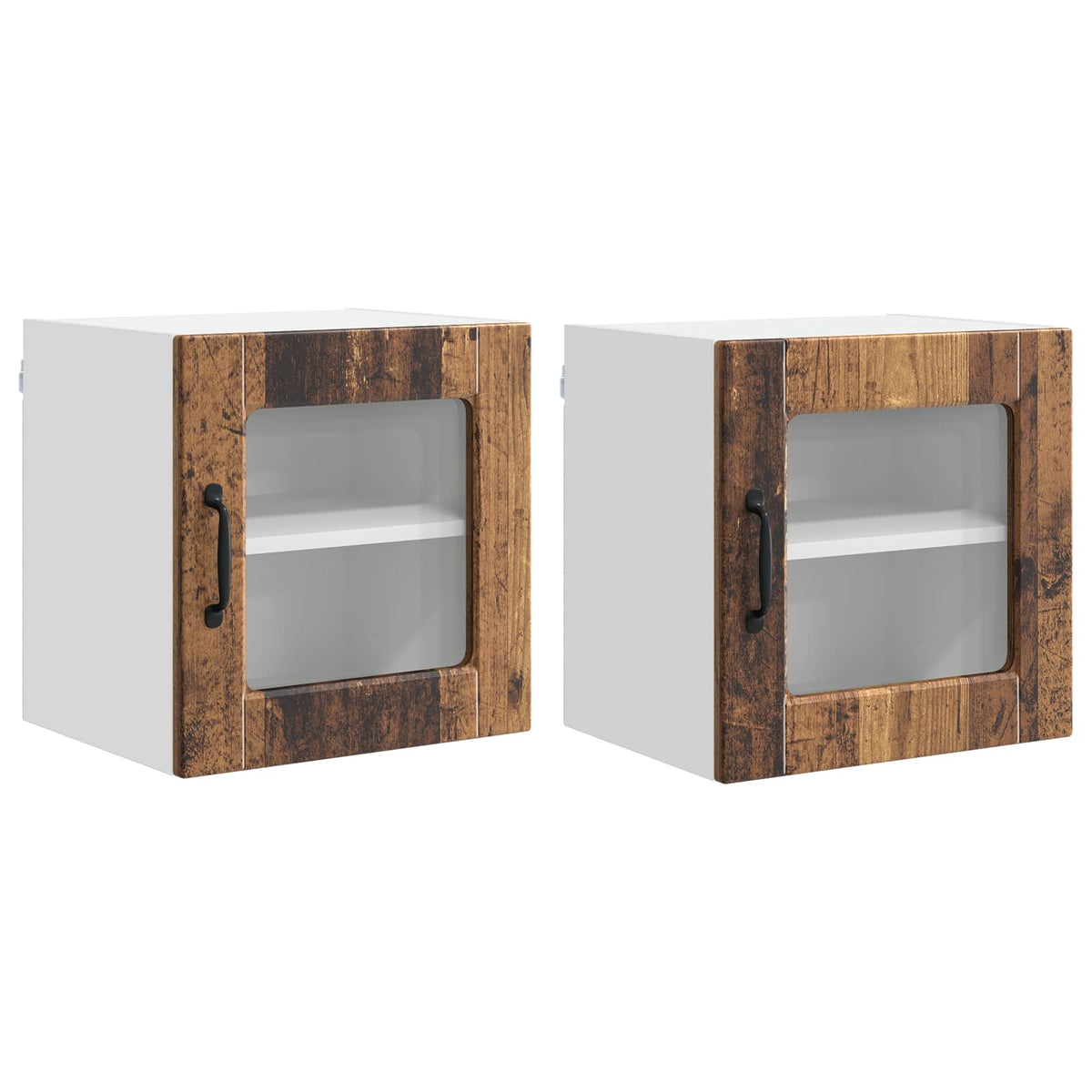 Zidni stakleni ormarić 2 pcs Staro drvo 40 x 31 x 40 cm