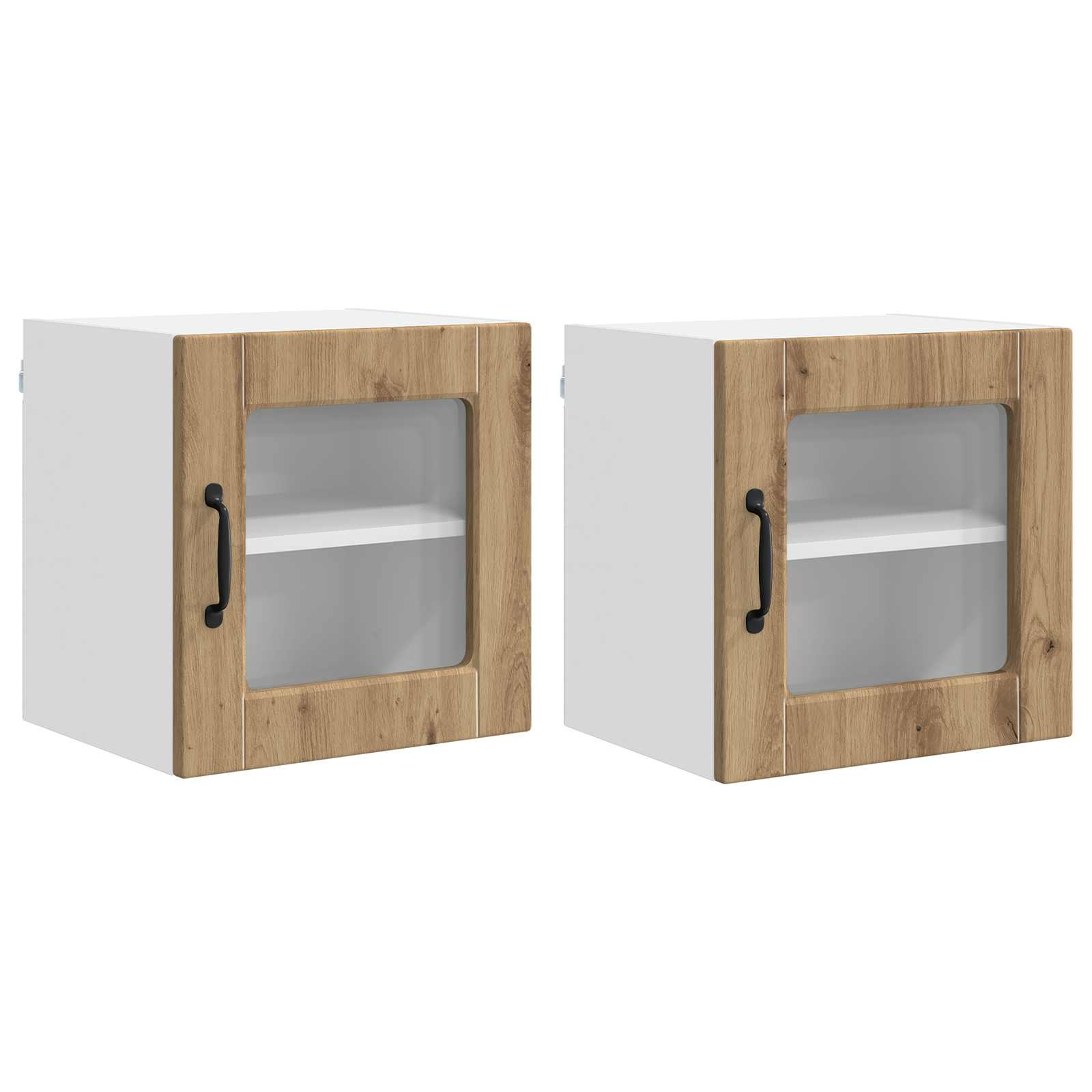 Zidni stakleni ormarić 2 pcs Umjetnički hrast 40 x 31 x 40 cm
