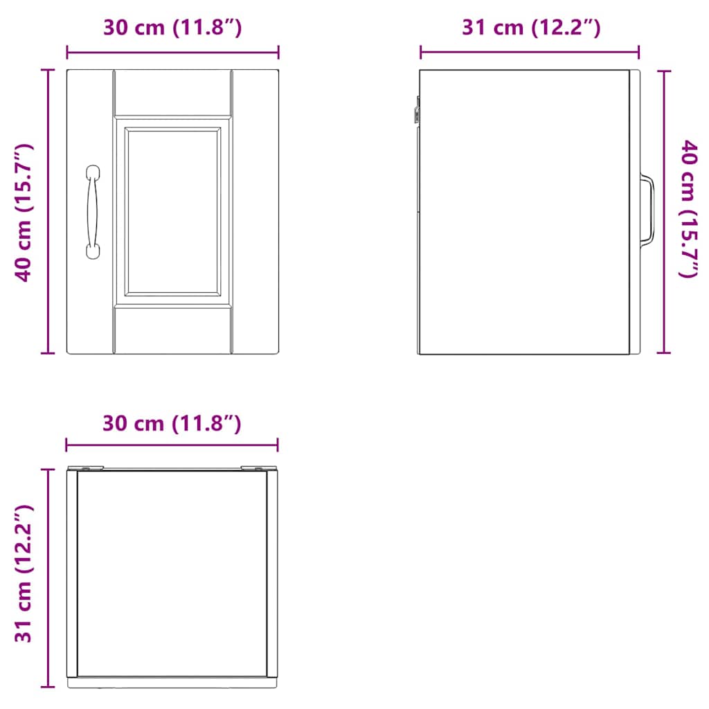 Ormar za Zid 2 pcs Siva Sonoma 30 x 31 x 40 cm