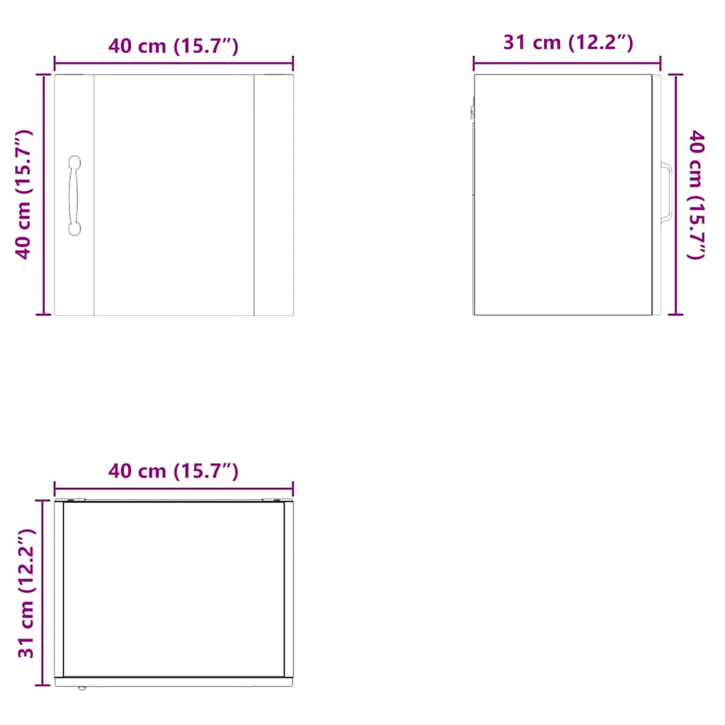Ormar za Zid 2 pcs Smeđi hrast 40 x 31 x 40 cm