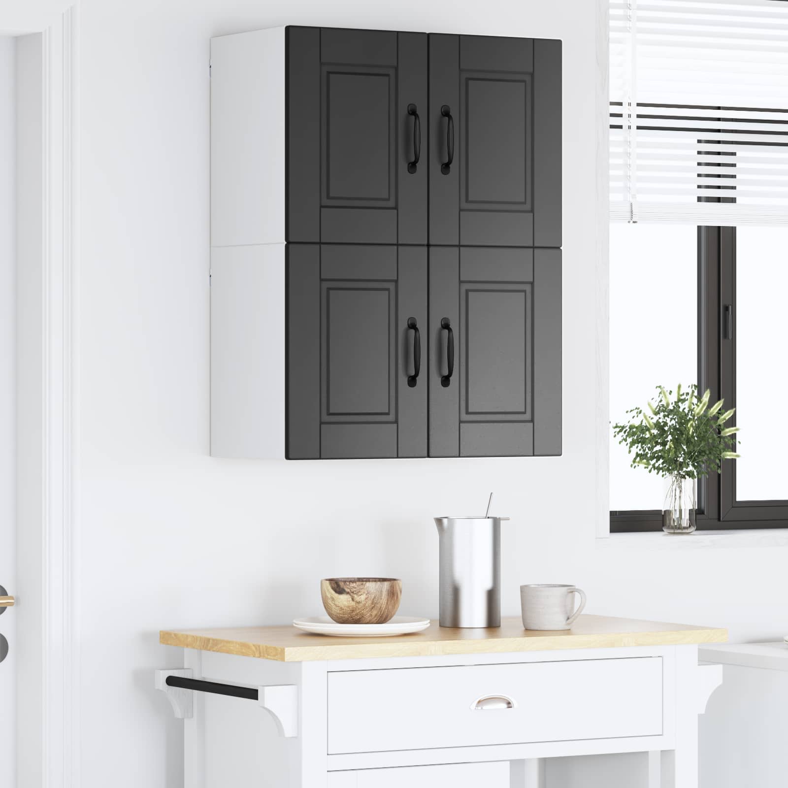 Ormar za Zid 2 pcs Crna 60 x 31 x 40 cm Konstruirano drvo