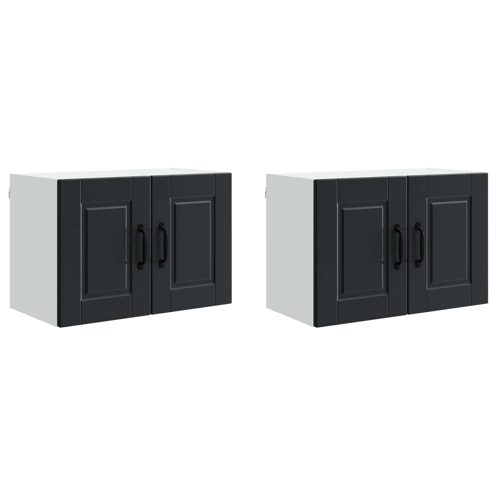 Ormar za Zid 2 pcs Crna 60 x 31 x 40 cm Konstruirano drvo