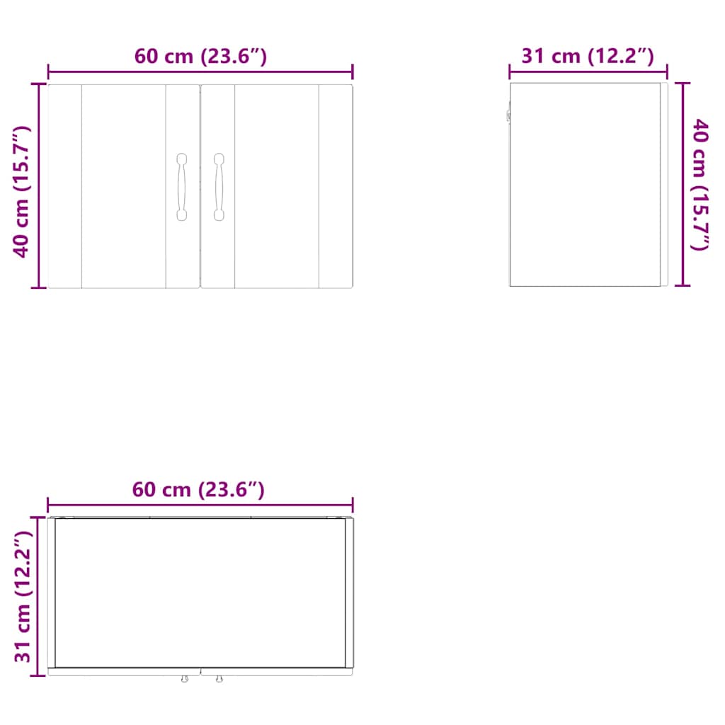 Ormar za Zid Sonoma hrast 60 x 31 x 40 cm Konstruirano drvo