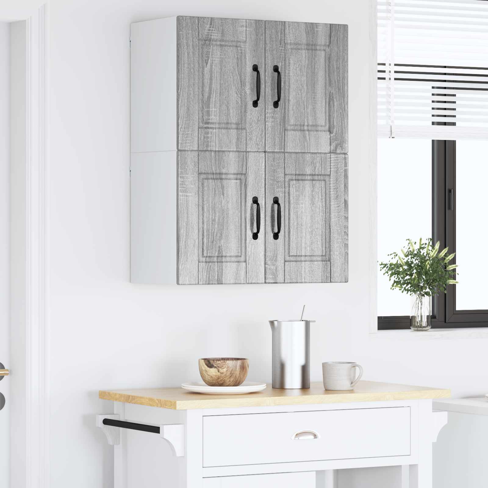 Ormar za Zid 2 pcs Siva Sonoma 60 x 31 x 40 cm