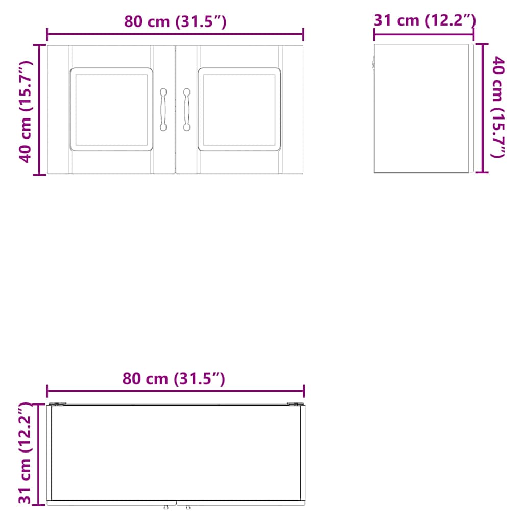 Ormar za Zid Sonoma hrast 80 x 31 x 40 cm Konstruirano drvo