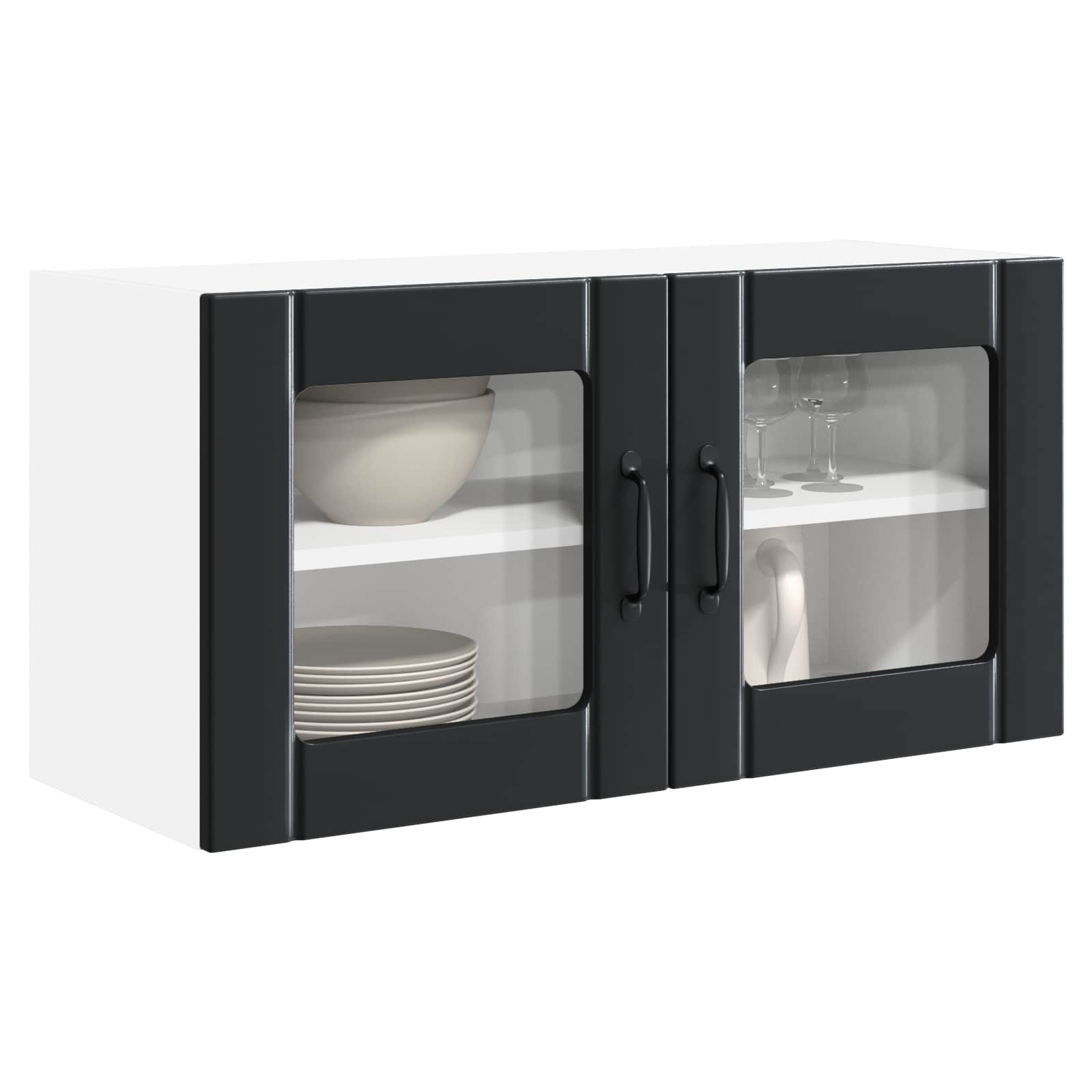 Zidni stakleni ormar Crna 80 x 31 x 40 cm Konstruirano drvo