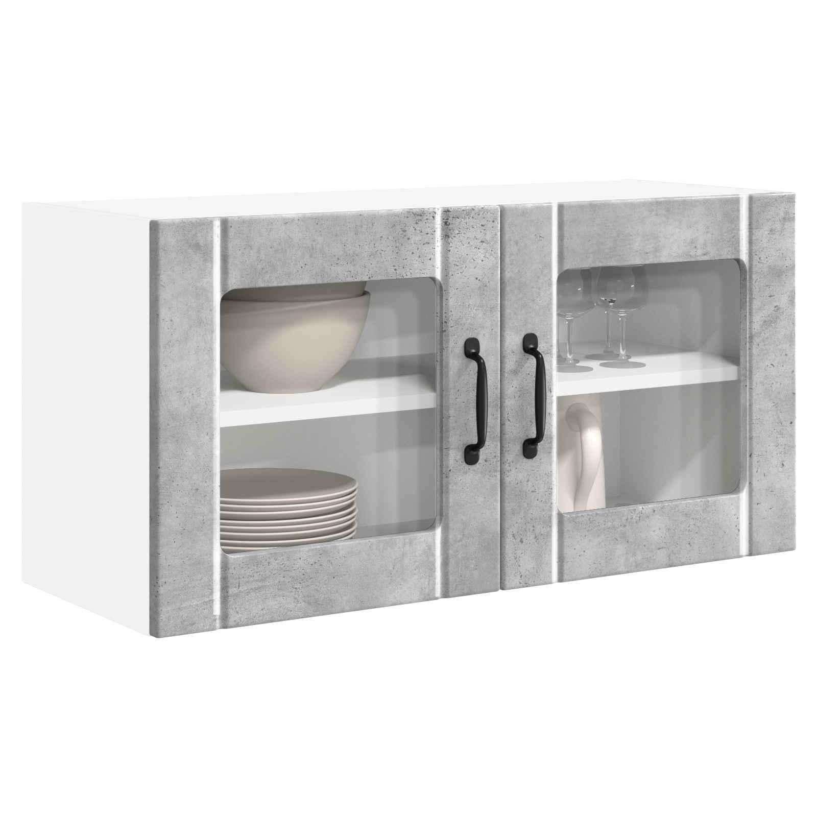 Zidni stakleni ormarić Betonski sivi 80 x 31 x 40 cm