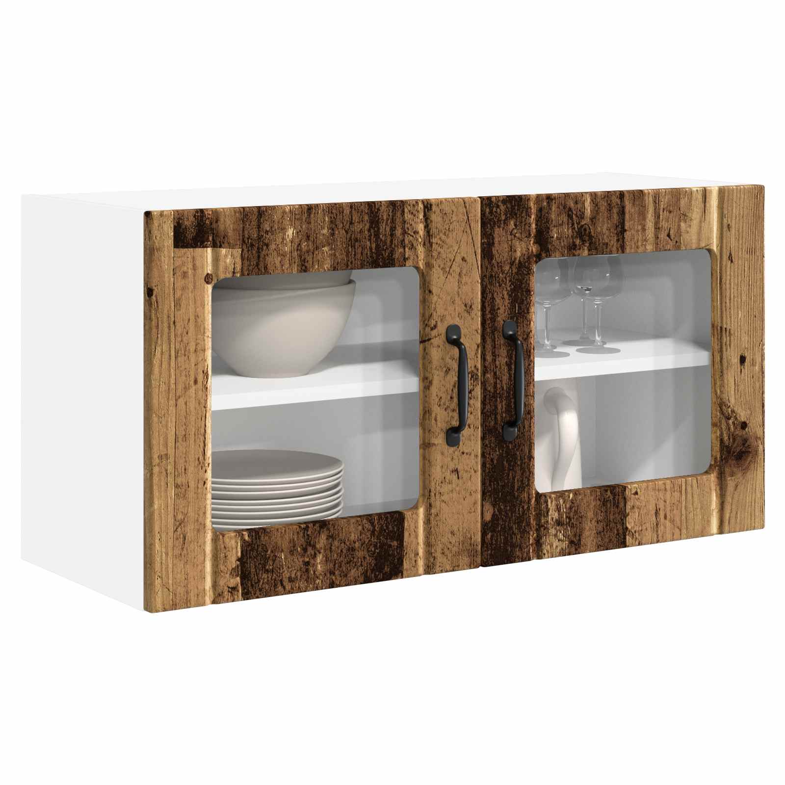 Zidni stakleni ormarić Staro drvo 80 x 31 x 40 cm