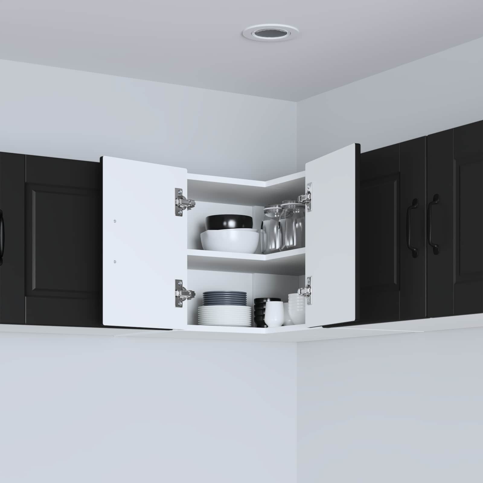 Zidni kutni ormar Crna 57 x 57 x 40 cm Konstruirano drvo