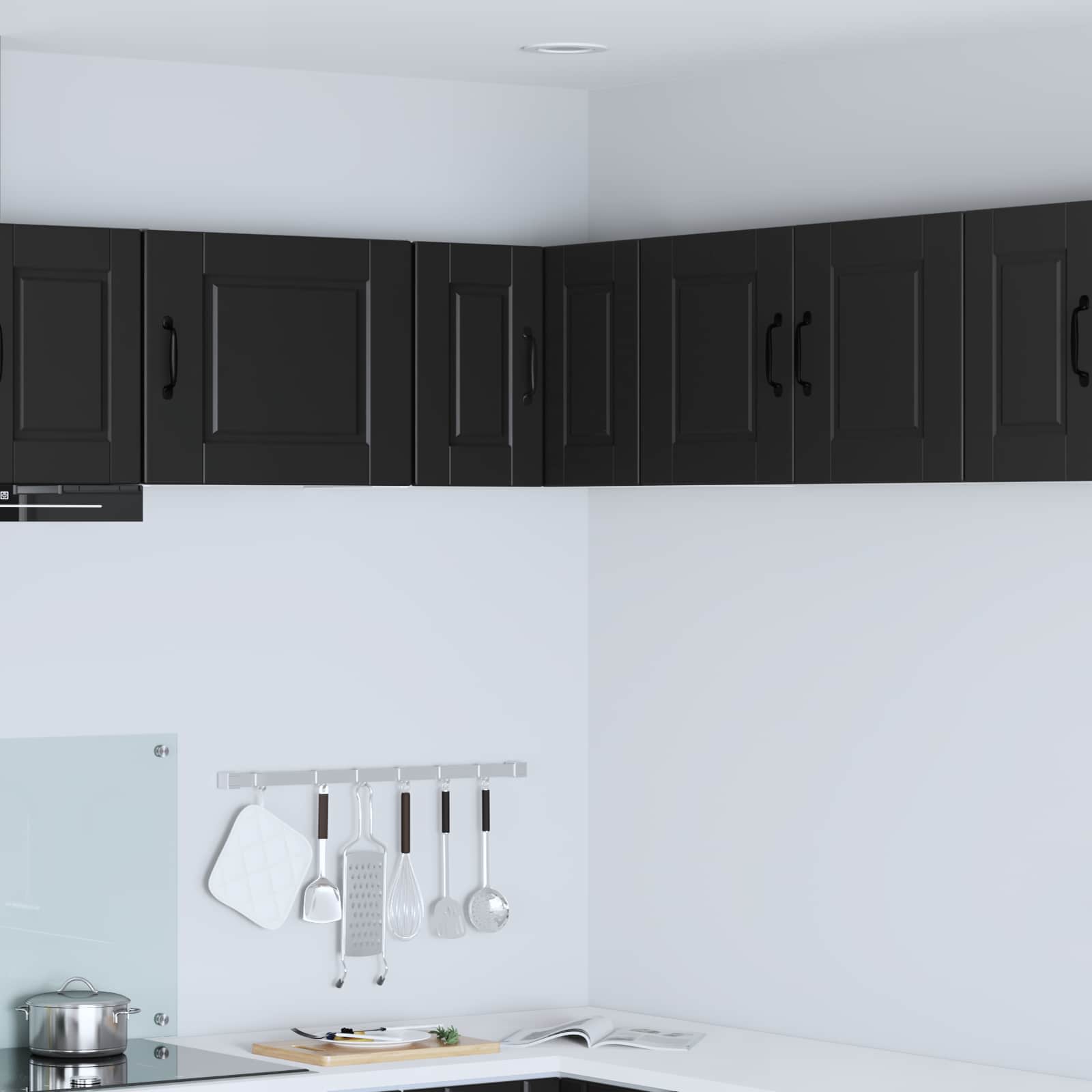 Zidni kutni ormar Crna 57 x 57 x 40 cm Konstruirano drvo