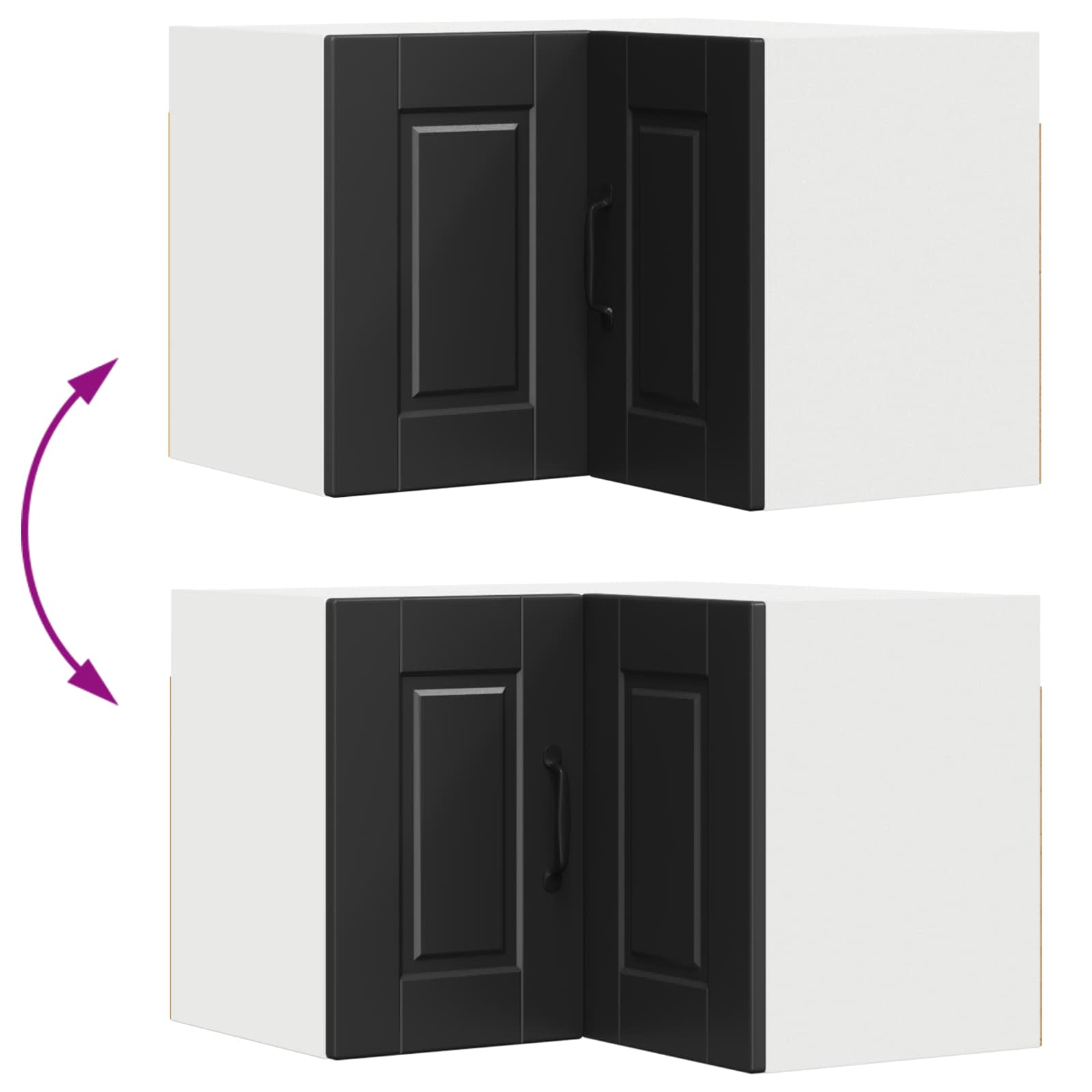 Zidni kutni ormar Crna 57 x 57 x 40 cm Konstruirano drvo