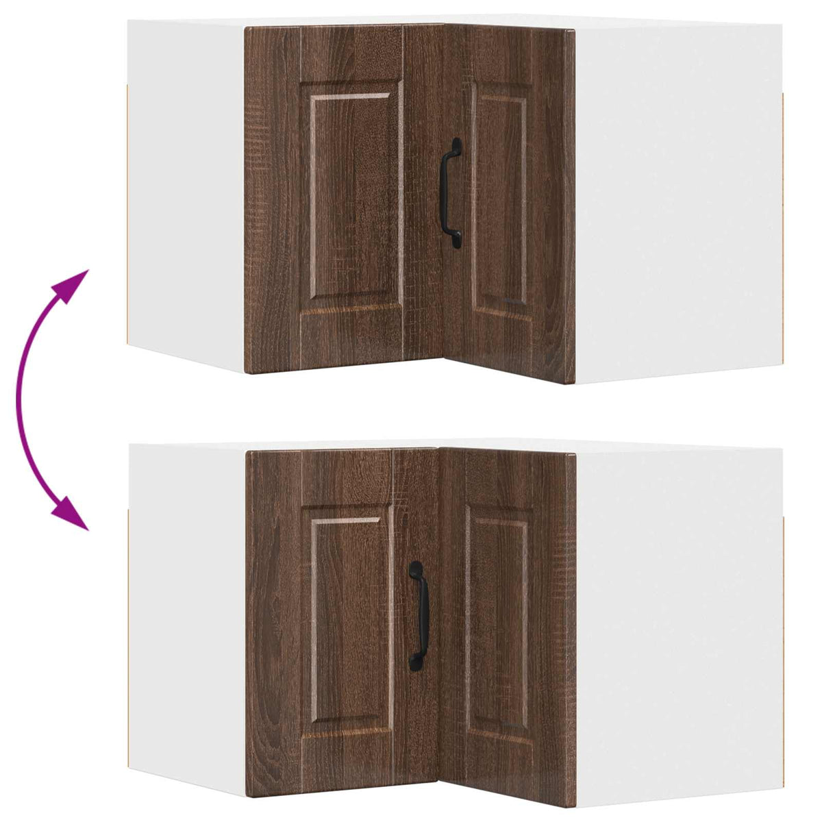 Zidni kutni ormar Smeđi hrast 57 x 57 x 40 cm Konstruirano drvo
