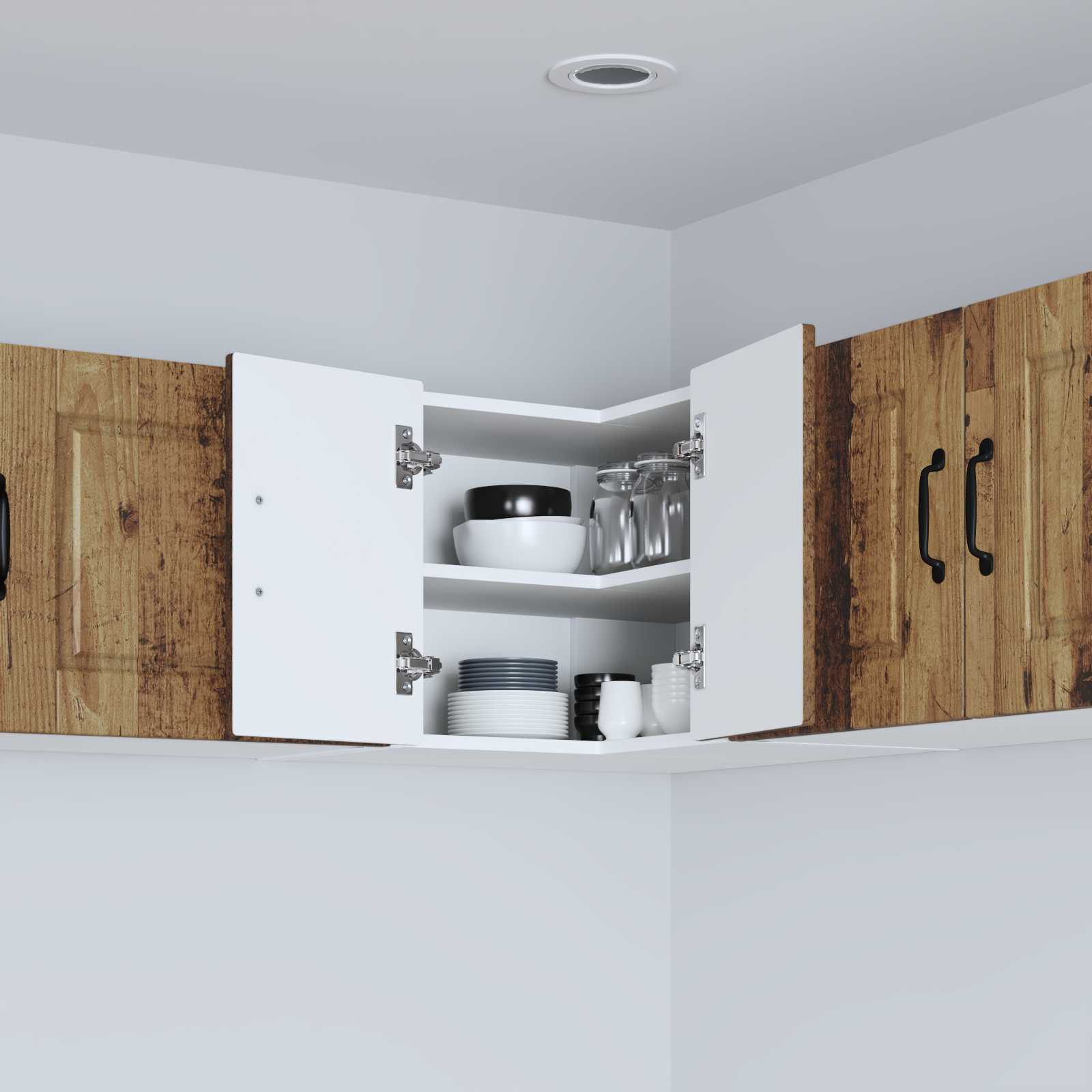 Zidni kutni ormar Staro drvo 57 x 57 x 40 cm Konstruirano drvo