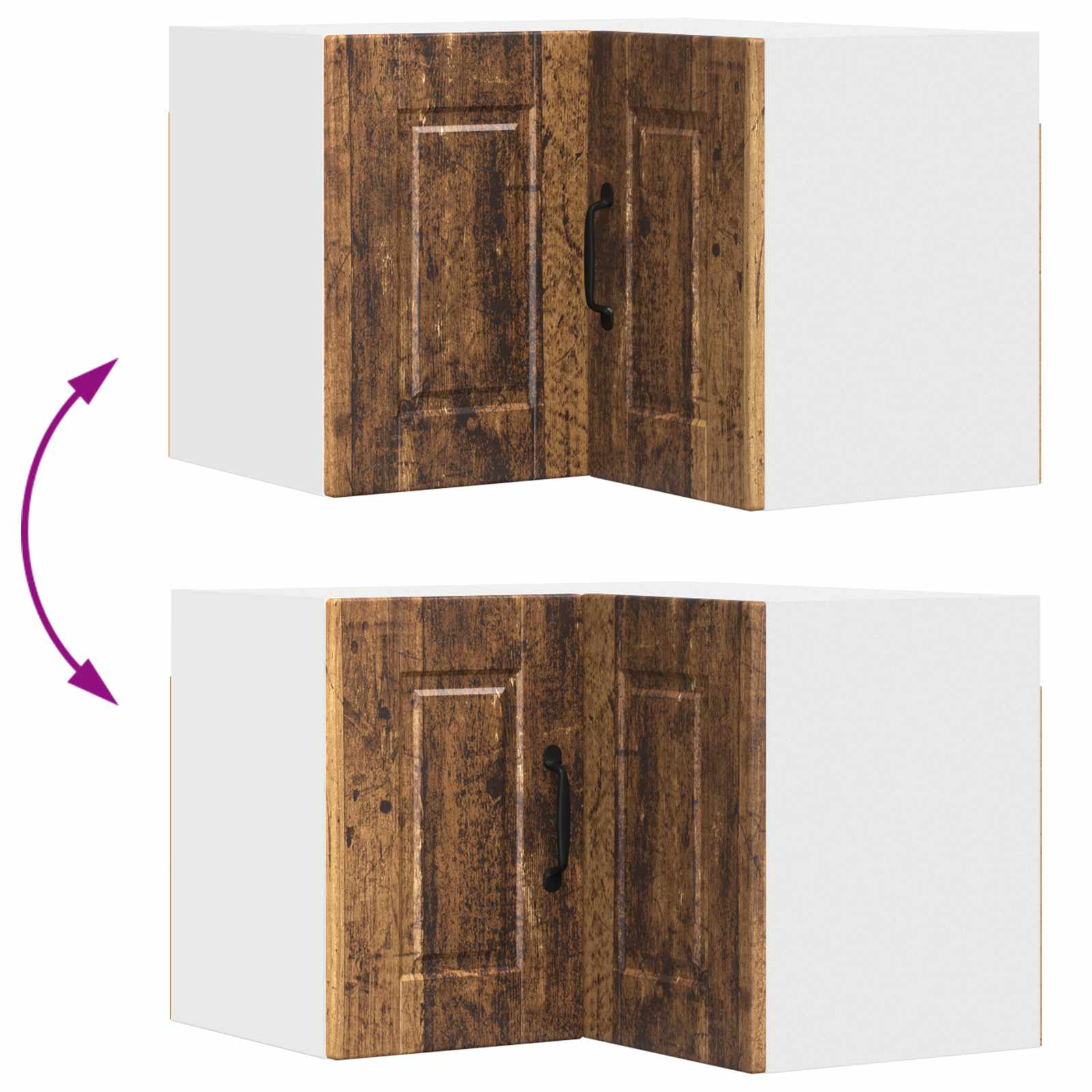 Zidni kutni ormar Staro drvo 57 x 57 x 40 cm Konstruirano drvo