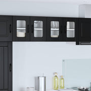 Zidni stakleni ormarić 2 pcs Crna 60 x 31 x 40 cm