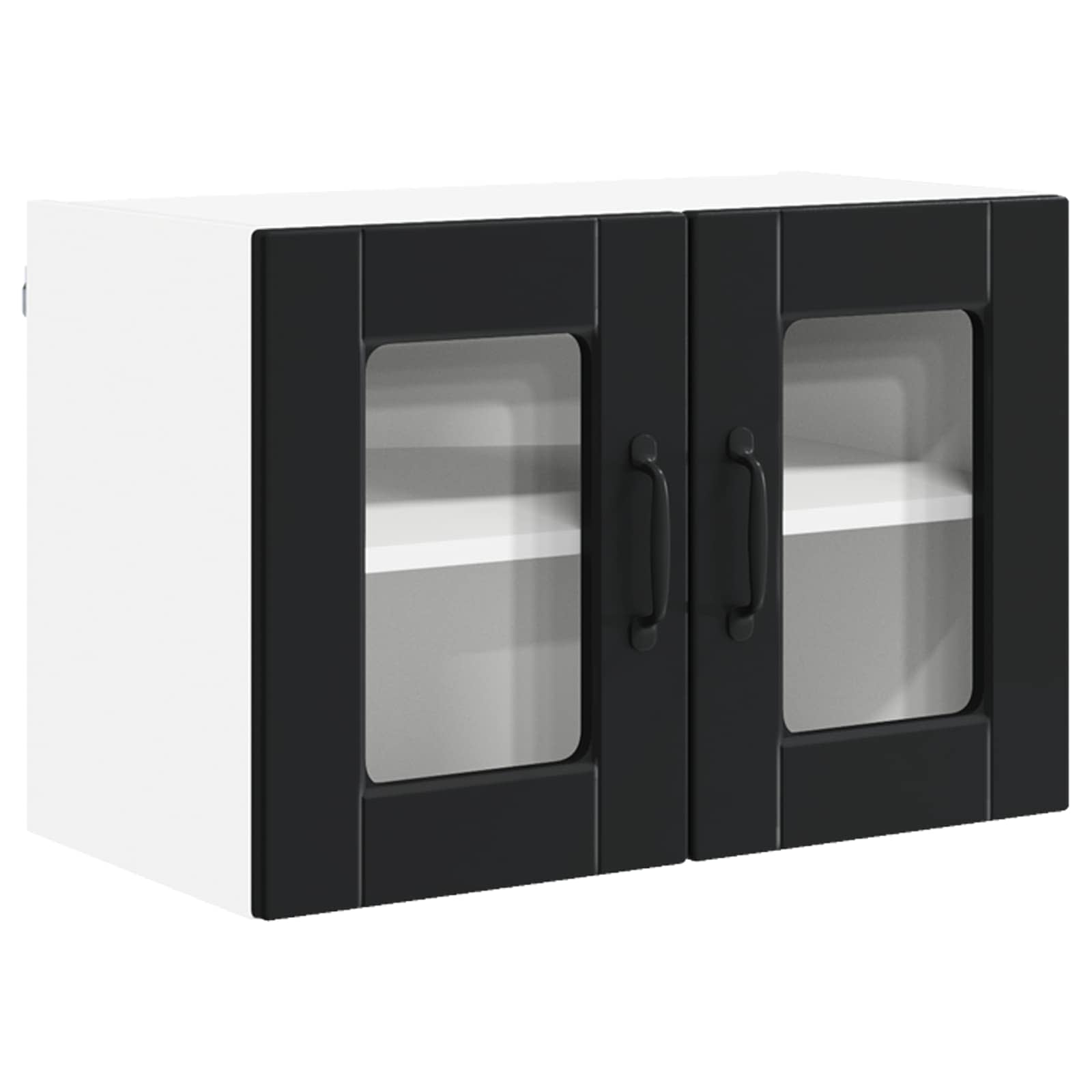 Zidni stakleni ormarić 2 pcs Crna 60 x 31 x 40 cm