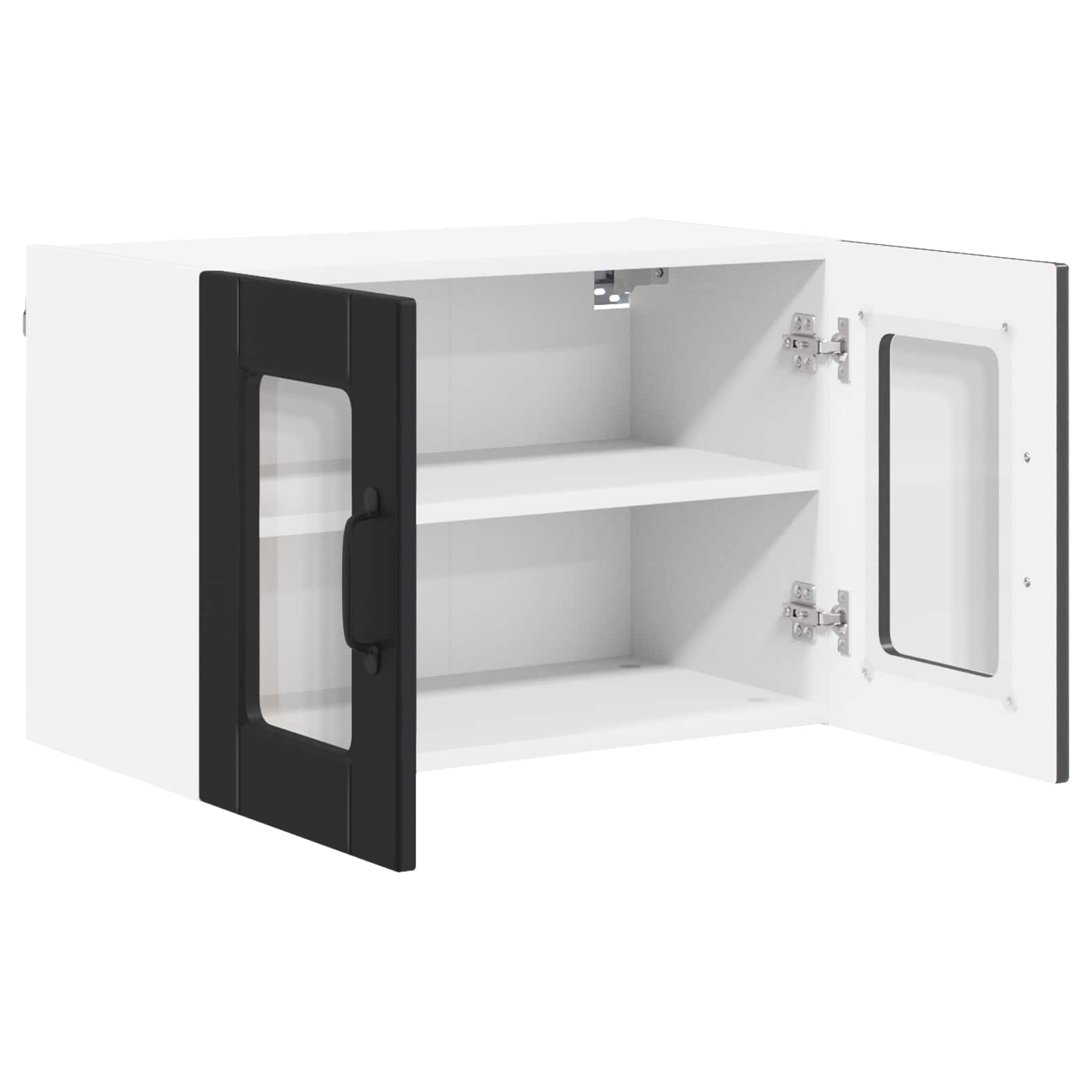 Zidni stakleni ormarić 2 pcs Crna 60 x 31 x 40 cm