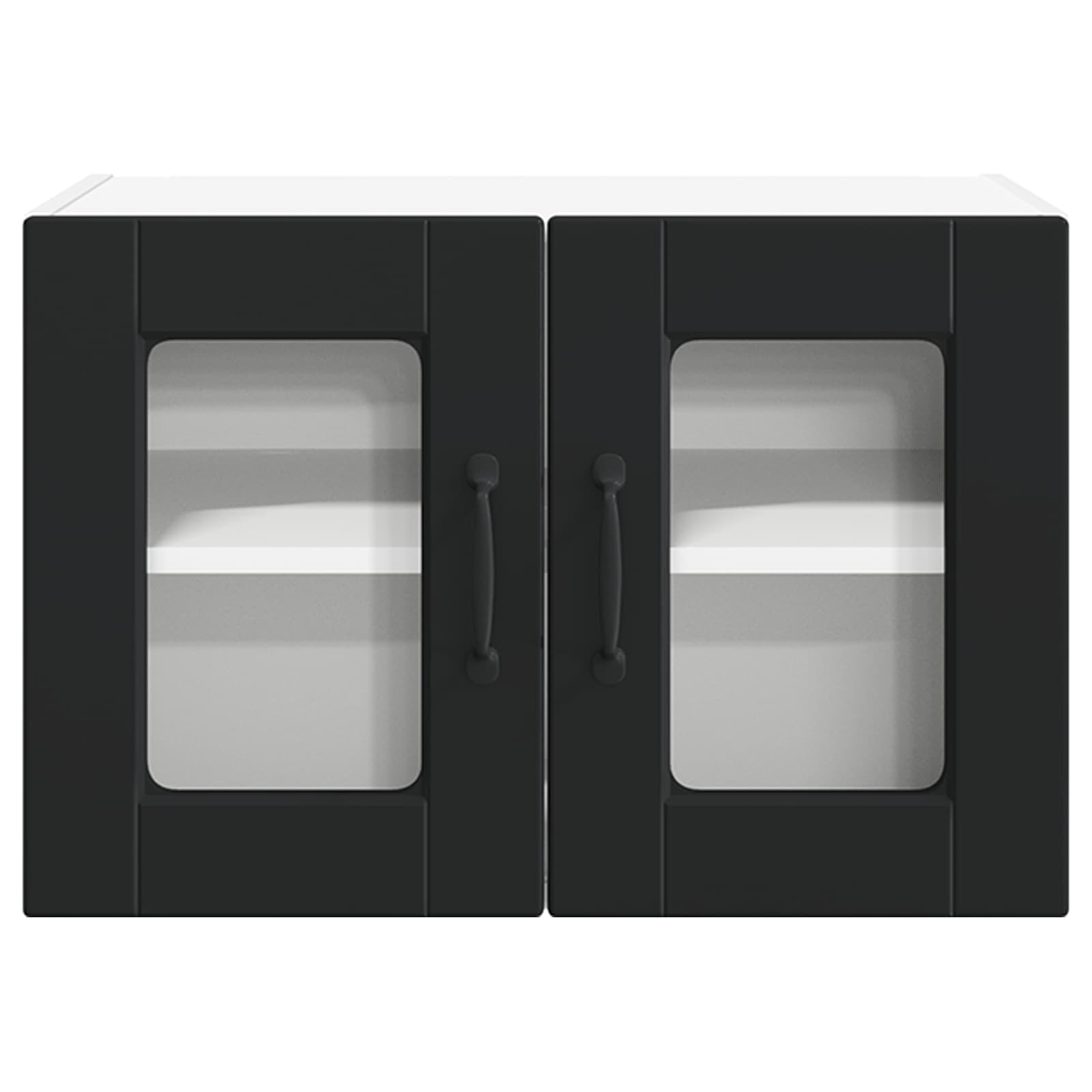 Zidni stakleni ormarić 2 pcs Crna 60 x 31 x 40 cm