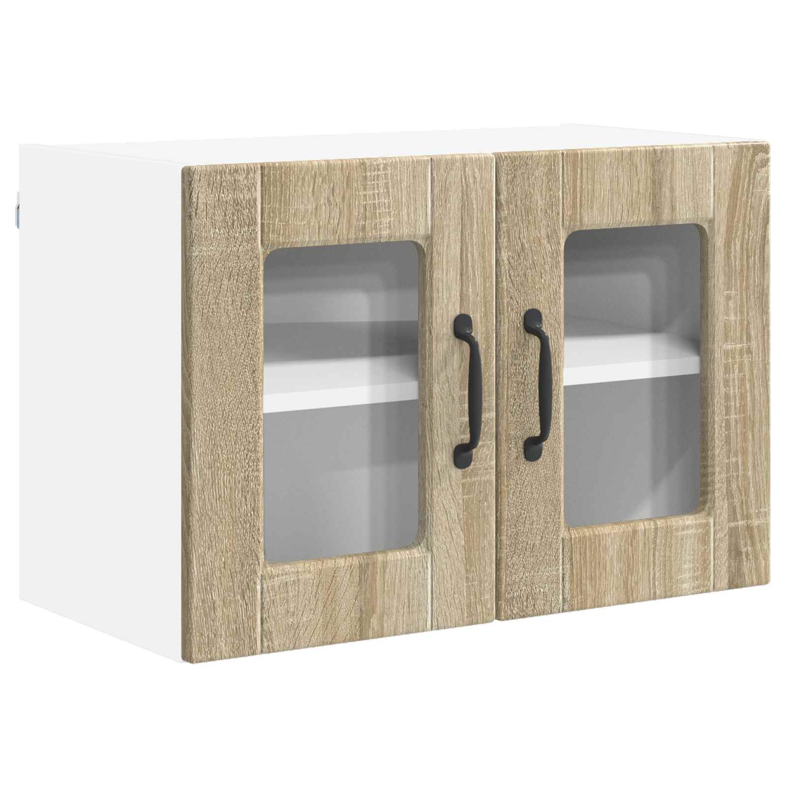 Zidni stakleni ormarić 2 pcs Sonoma hrast 60 x 31 x 40 cm