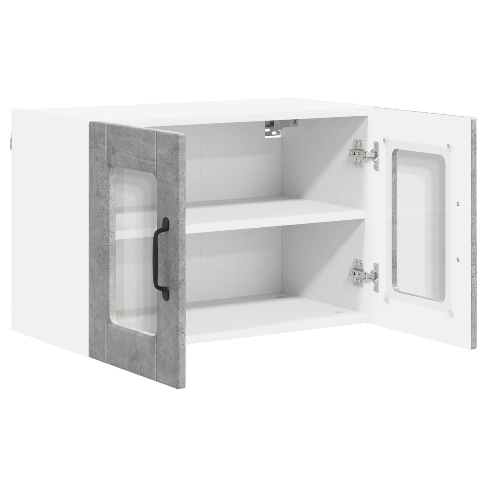 Zidni stakleni ormarić 2 pcs Betonski sivi 60 x 31 x 40 cm