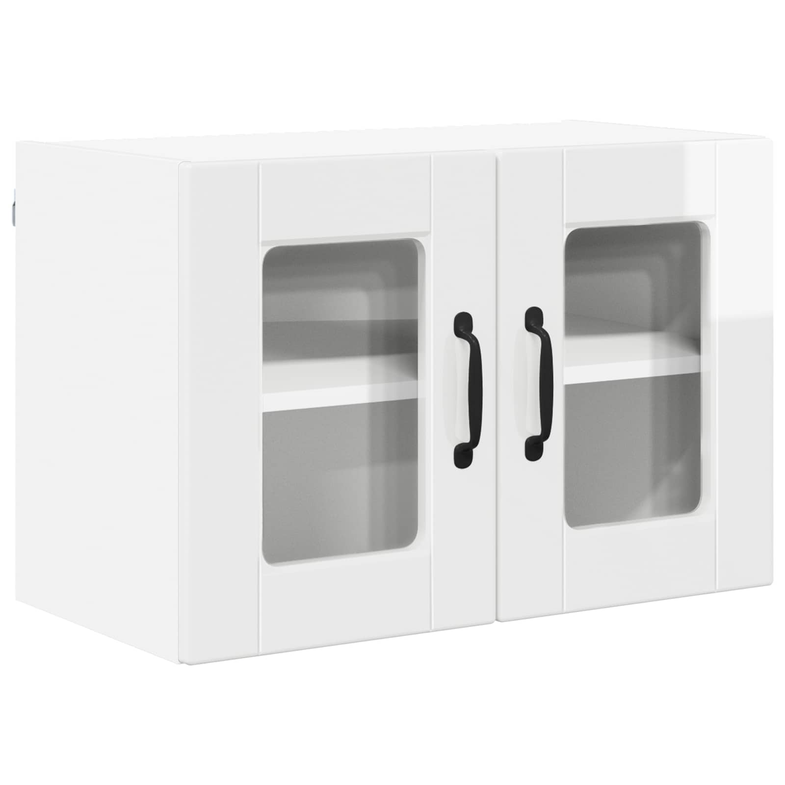 Zidni stakleni ormarić 2 pcs Visoki sjaj bijela 60 x 31 x 40 cm