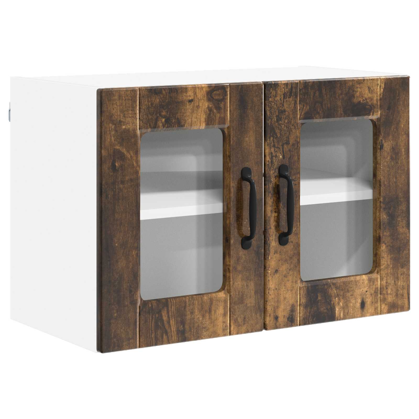 Zidni stakleni ormarić 2 pcs Dimljeni hrast 60 x 31 x 40 cm