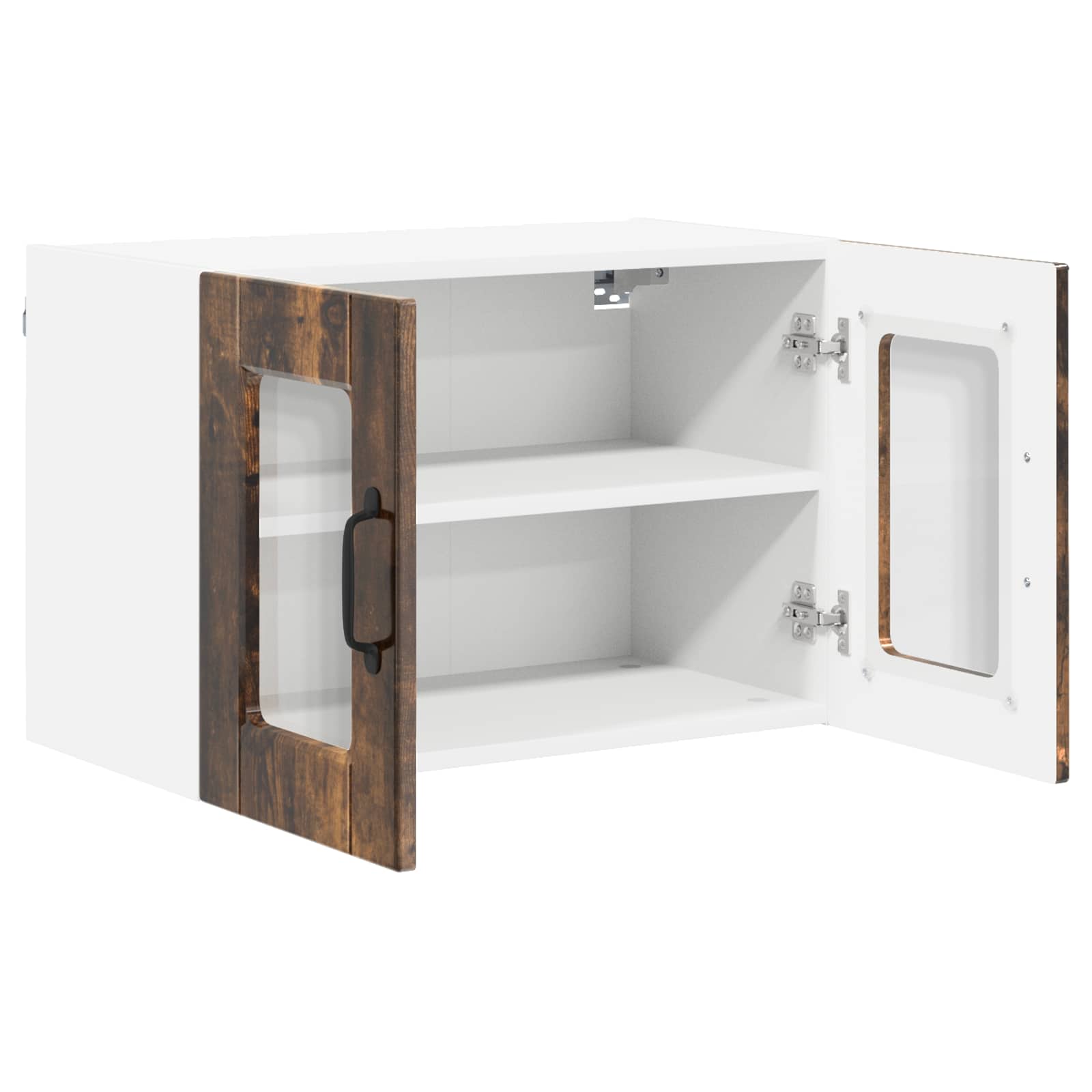 Zidni stakleni ormarić 2 pcs Dimljeni hrast 60 x 31 x 40 cm