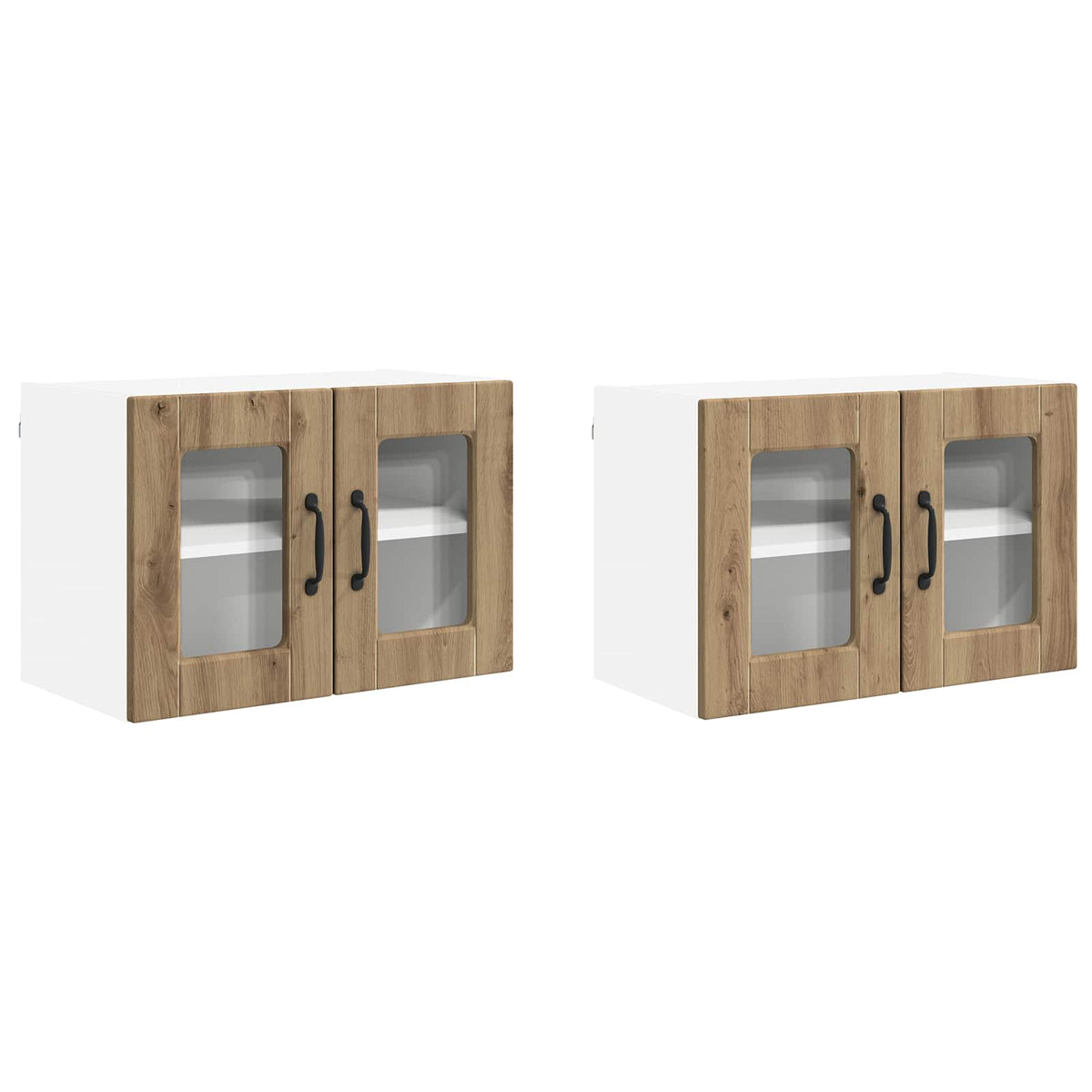 Zidni stakleni ormarić 2 pcs Umjetnički hrast 60 x 31 x 40 cm