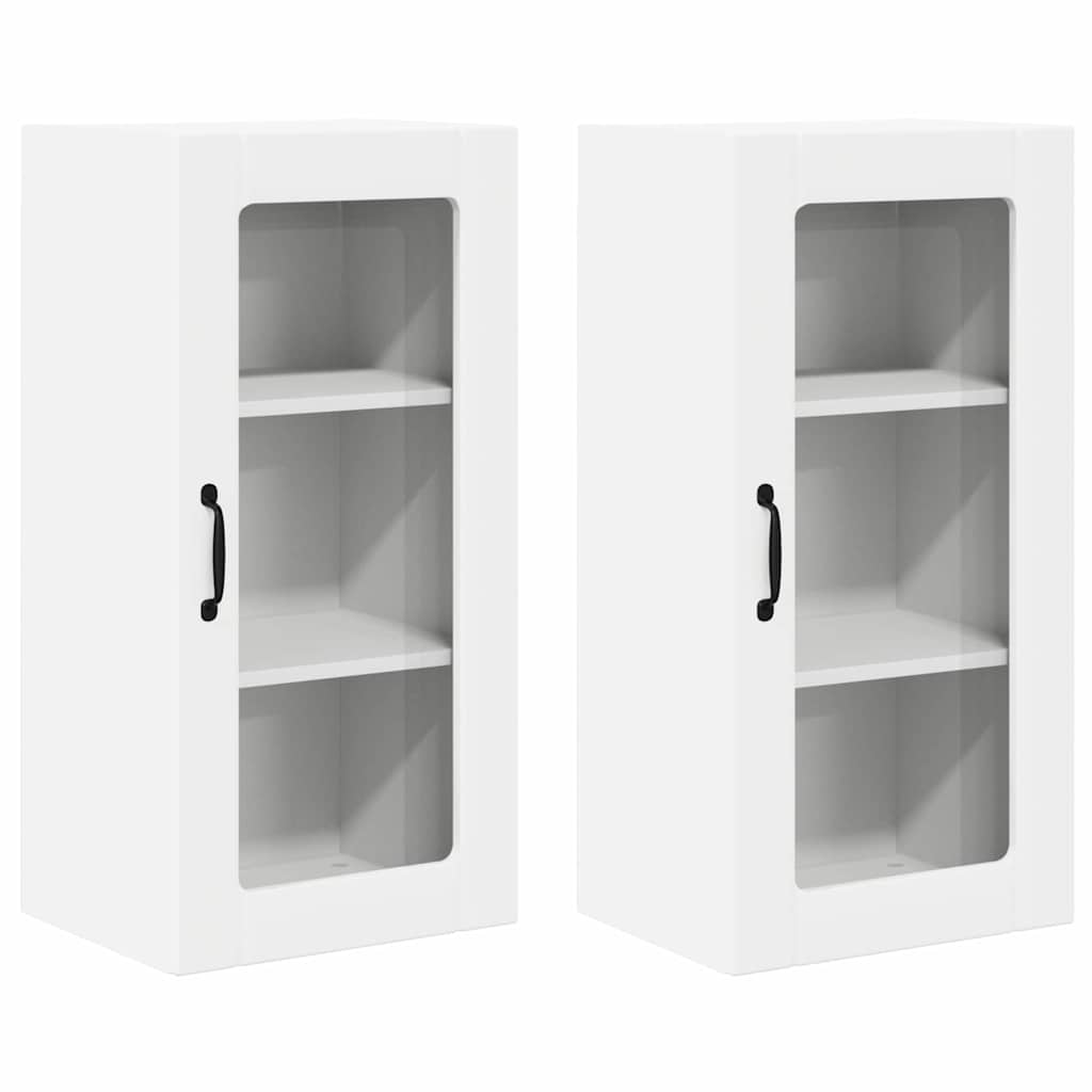 Zidni stakleni ormarić 2 pcs Bijelo 40 x 31 x 80 cm